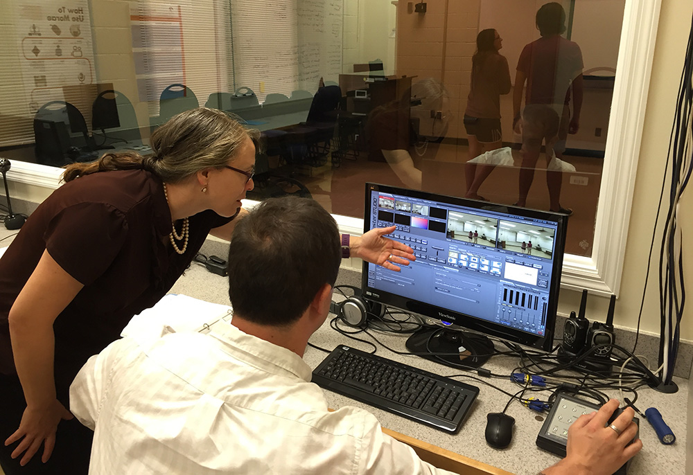 A photo of the LUCIA lab's researchers conducting a focus group using the Tricaster equipment.