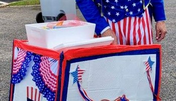 Ed Kelley dressed as Uncle Sam