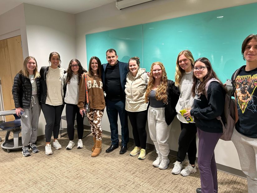 students standing with Garlock