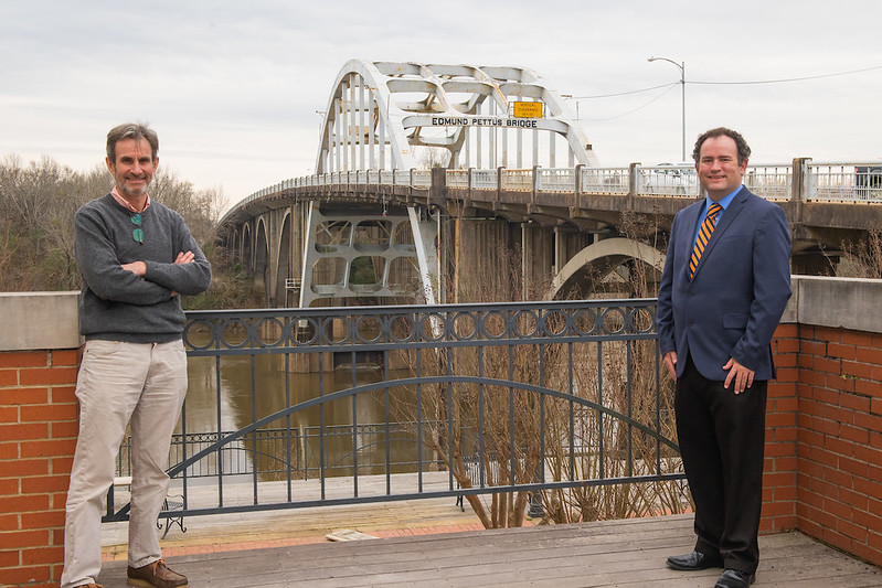 Richard Burt and Keith Hébert at the Edmund Pettus Bridge in Selma