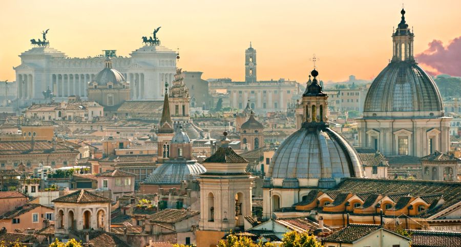 Rooftops of buildings in Rome