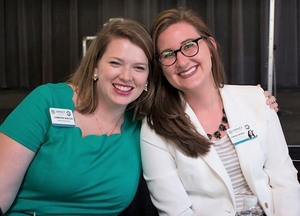 Two women posing for the camera