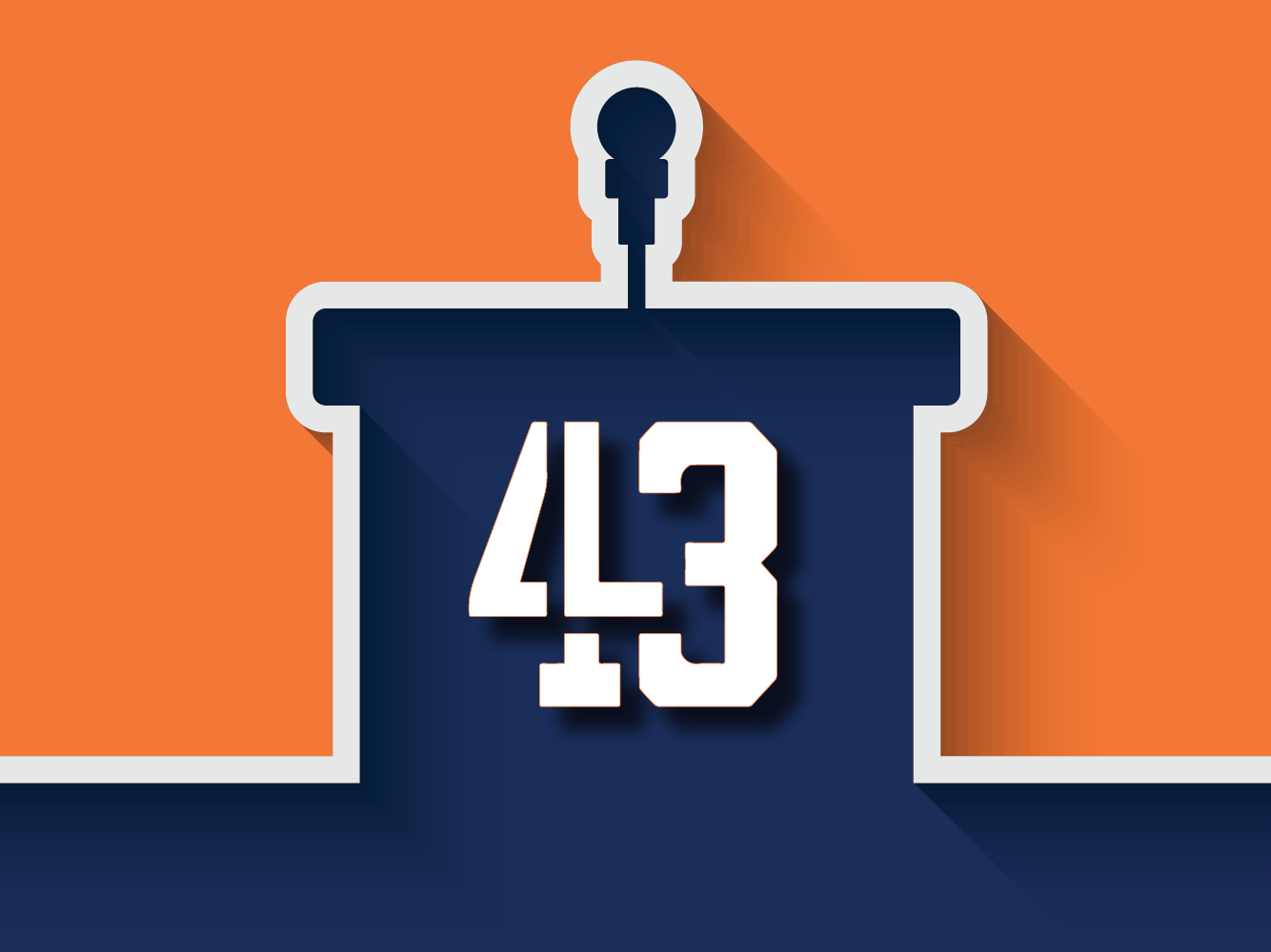 Podium with 43 on front