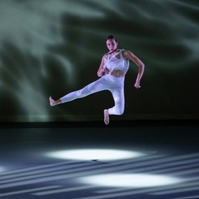 Morganne Svodoba leaping in the air