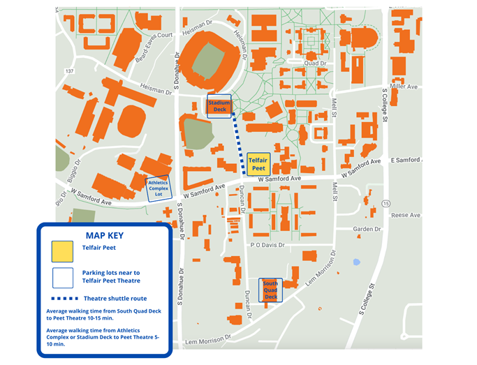 Big Telfair Peet Theatre Parking Map