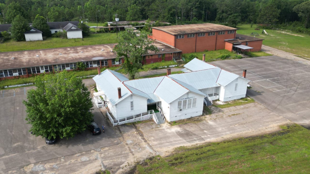 Aerial view of a Rosenwald School