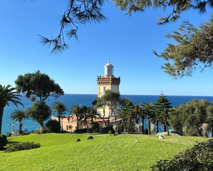 A beautiful historic building facing the ocean