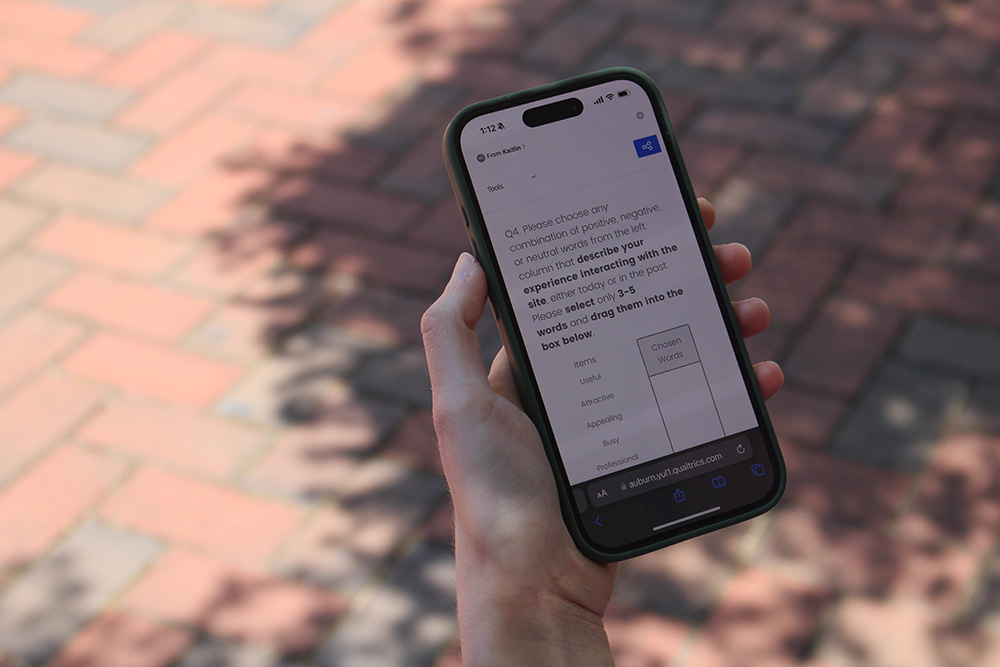 A sample mobile survey created by the LUCIA staff.