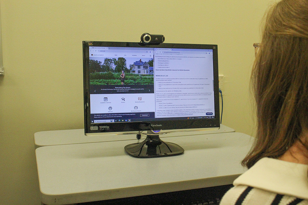 A LUCIA staff member conducts an expert review on a LUCIA computer