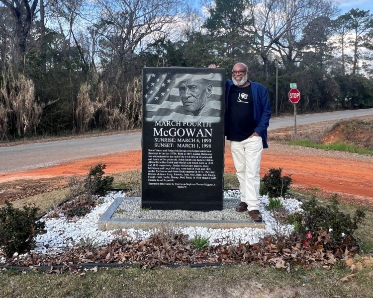Chester Higgins at his great uncle's memorial