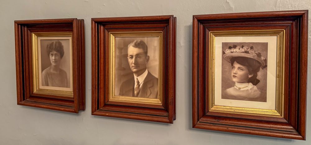 Portraits of Mary Strudwick, Cecil Yarbrough and Bertha Mae hanging on the wall at Pebble Hill