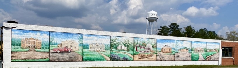 The first Chatom mural, created in 2019, was destroyed when a storm hit the original site.