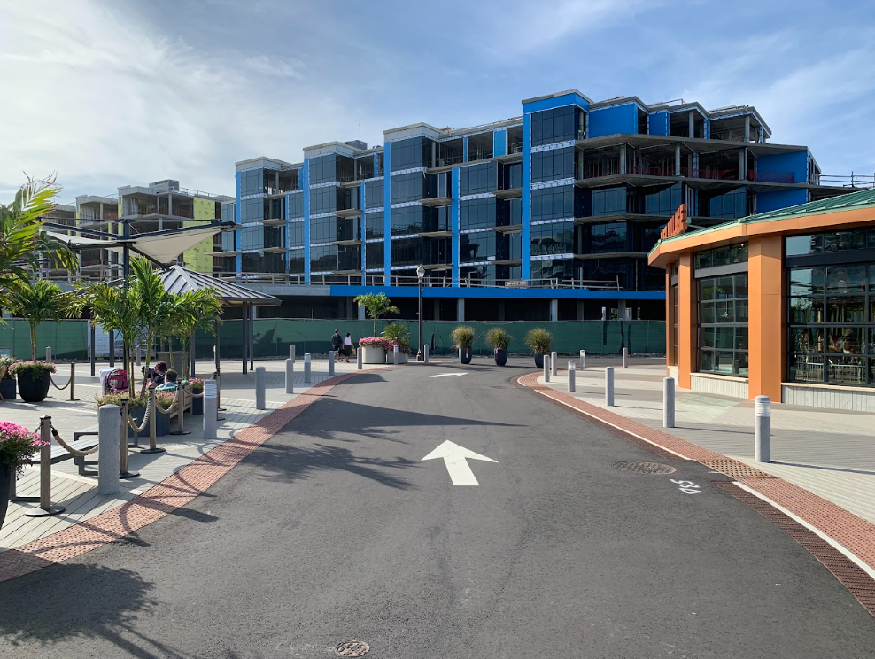 Stylish blue building in New York