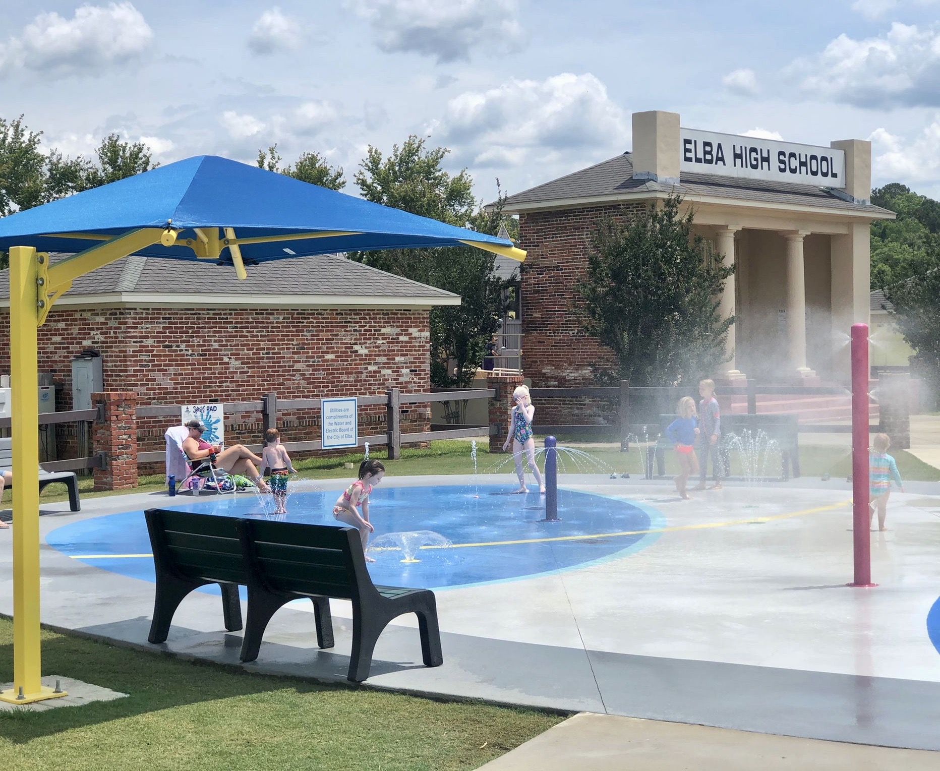 Kids splash pad at park