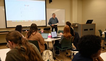 Dr. Scott Phillips teaching Intro to Theatre 