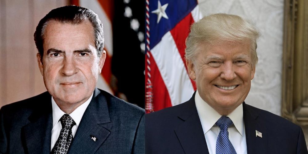 Presidents Richard Nixon and Donald Trump