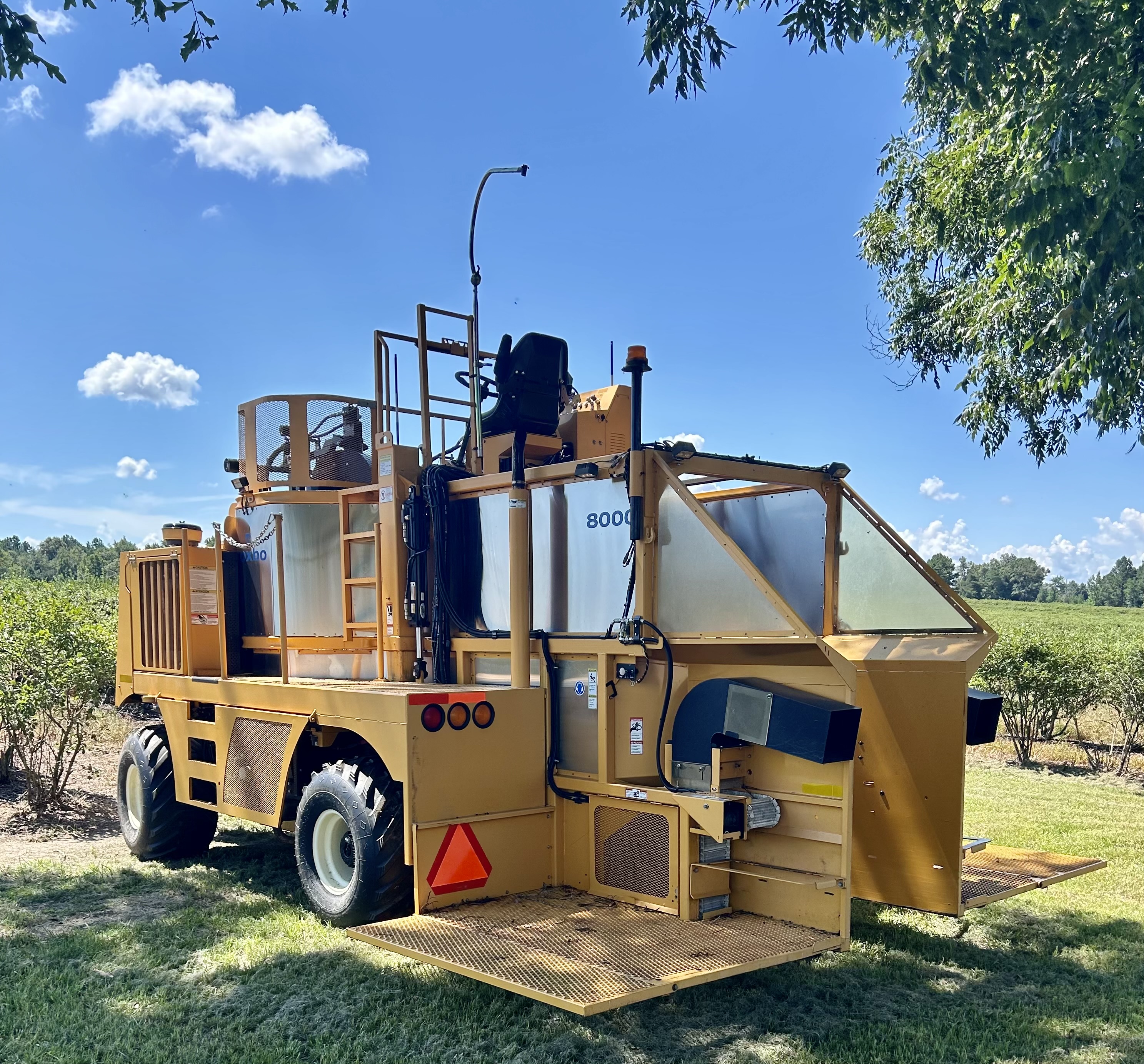 A mechanical blueberry picker used at Ferguson Farm saves time during harvesting season.