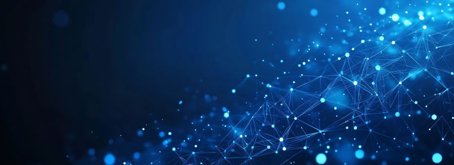 Lines and dots on a blue background