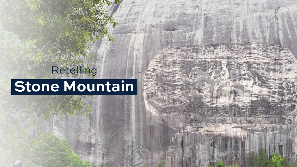 Carving of Confederate leaders on the rock face of Stone Mountain in Georgia