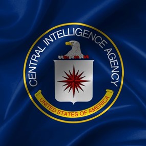 Central Intelligence Agency seal on a blue flag