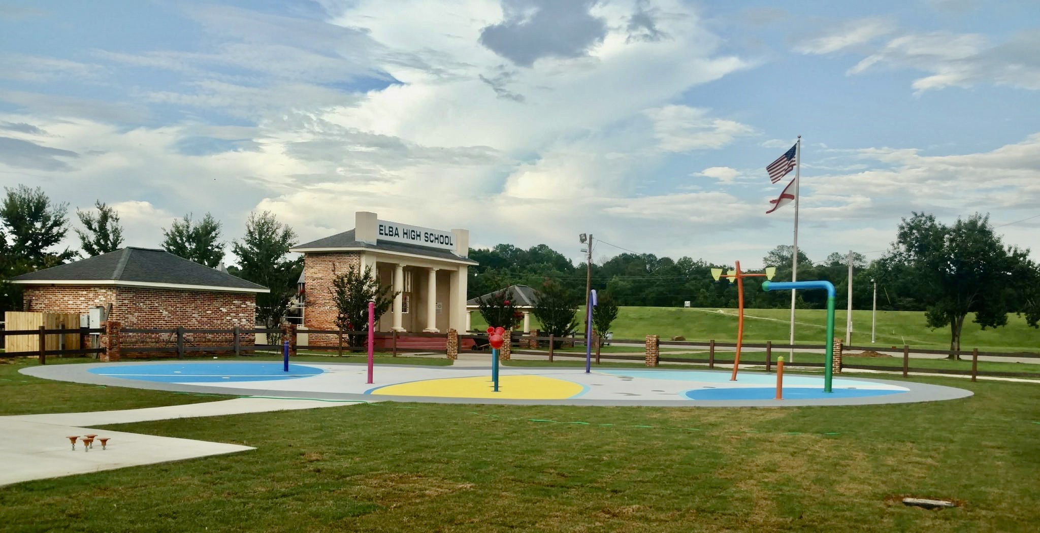 kids splash pad at park