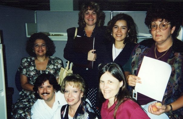 Susan Melton with the programming team at South Central Bell who created one of the first Spanish language customer bills