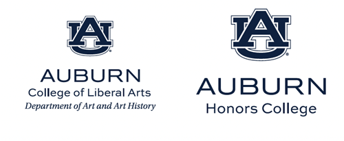 Logos for the Auburn Department of Art & Art History and the Auburn Honors College